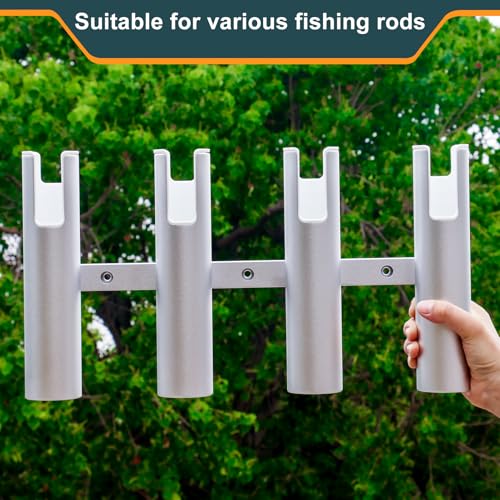 3/4 Tube Aluminium Fishing Rod Holders, 3/4 Link Wall-Mounted Pod Rack, Be Suitable for Marine Boat Yacht Camper RV