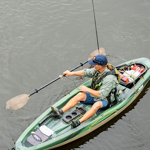 Pelican Adjustable Kayak Paddle Leash Bungee Cord - Easy Hook-and-Loop System with Quick Release Button for Paddle Board, Kayaks, Canoes, and Boat Paddles- Stainless Steel Connectors - style: Easy Hook-and-loop System