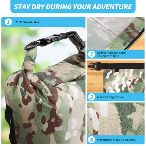 Dry Bags Waterproof Dry Sacks Small Lightweight Dry Bag with Strap for Paddle Board Kayaking Fishing Camping Hiking (20L) - size: 20L