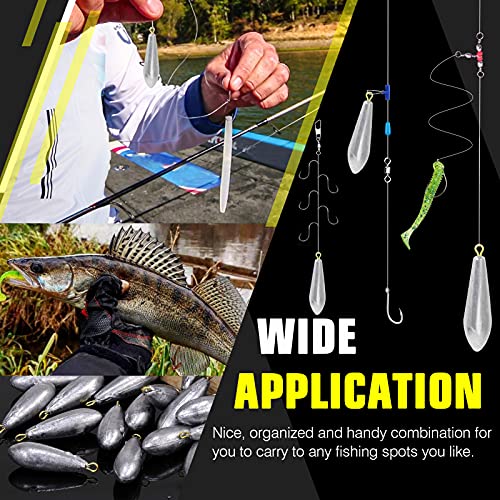AMYSPORTS Drop Shot Fishing Weights Kit Lead Freshwater Fishing Sinkers Bass Casting Removable Fishing Weights Saltwater Streamlined - size: Size4 (2.1oz.) 8 pcs
