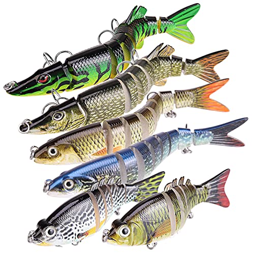 Fishing Lures Set - Multi-Stage Bait, Slow Sinking Bionic Bait for Freshwater & Saltwater Bass - Men's Fishing Gift - color: Multicolor 6-6