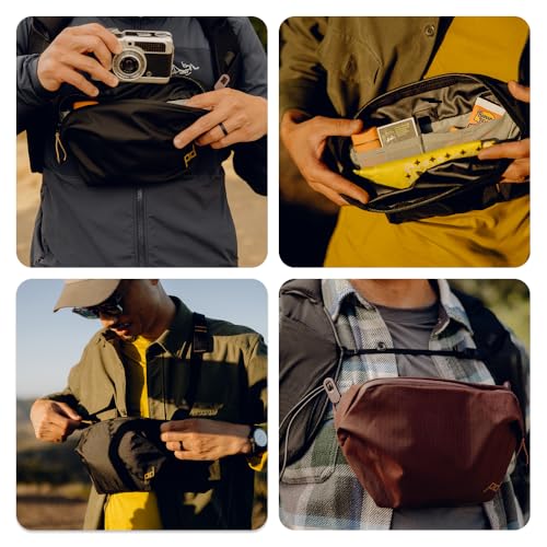 Peak Design Outdoor Sling 2L, Kelp, Padded Adjustable Shoulder Strap for Crossbody or Waist Carry, 2 Mesh Pockets, Ideal for Carrying Cameras & Small Essentials, Versatile Sling Bag for Men & Women - color: Kelp, size: 2L