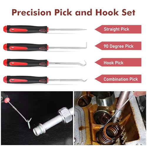 GLK 248pcs Trim Removal Tool, Pry Tool, Door Panel Removal Tool Kit | Fasteners Remove Tool with Car Retainer Bumper Clips, Automotive Hook Set, red - color: Red