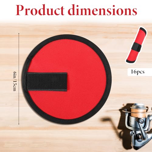 16 Pack Fishing Lure Covers, 6 Inch Fishing Lure Wraps Fish Hook Bait Covers Hook & Loop Pole Sleeve Guard for Easily See Bait Storage and Protector Fishermen Safe