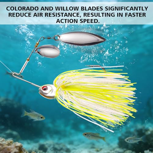 FONMANG Fishing Lure Spinner baits for Freshwater and Saltwater,2026 New Bass Trout Fishing Lures Also for Crappie Salmon Walleye Pike - color: B-6Pcs Spinnerbaits
