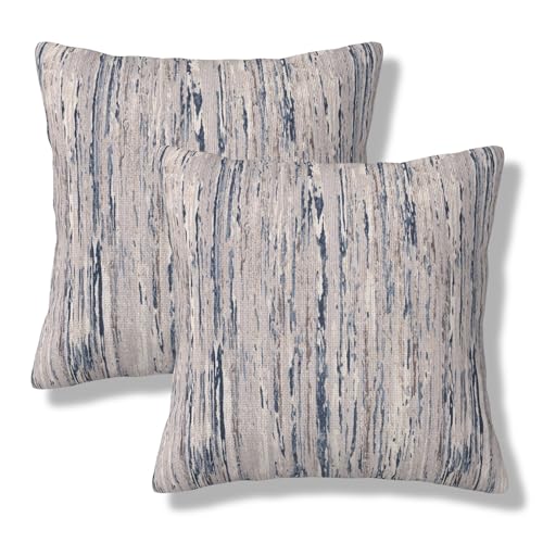 Seaside Textured Throw Pillow Covers Coastal Stripe Square Pillow Cases 18x18 Inch Set of 2 Beige Teal Ombre Outdoor Decorative Pillowcase Cushion Cover for Couch Sofa - color: Teal, size: 18" x 18" (Pack of 2)