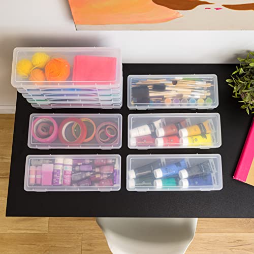 IRIS USA Clear Storage Cases, 10-Pack, |Made in USA|, Plastic Bead Organizing Containers with Snap Lid for Arts, Crafts, Ephemera, Stickers, & Dance Cheer, Clear - Large - size: 10 - Pack, style: Large
