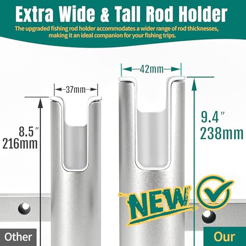 3/4 Tube Aluminium Fishing Rod Holders, 3/4 Link Wall-Mounted Pod Rack, Be Suitable for Marine Boat Yacht Camper RV