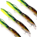 Wondersee Squid Fishing Bait Soft Hard Lures Kit Swimbait Crankbait Jig Simulation Weighted Holographic 4 PCS - color: dark green