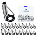 Rod Tip Repair Kit 50pcs Fishing Rod Tips Replacement Set with Storage Box, 10 Sizes Pole Tip Repair Kit - size: B-Stainless Steel rod tip kit