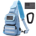 Tactical Shoulder Bag - 1000D Molle Military Backpack Outdoor Daypack Chest Pack (Blue) - color: Blue