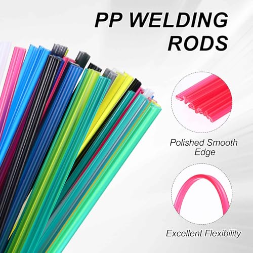 MECCANIXITY 10pcs Plastic Welding Rods, 8 Inch PP Welding Repair Strips Welder Rods with Reinforcing Mesh for Car Bumpers, Kayak Repair, Plastic Welder, Red - color: Red, size: 20cm