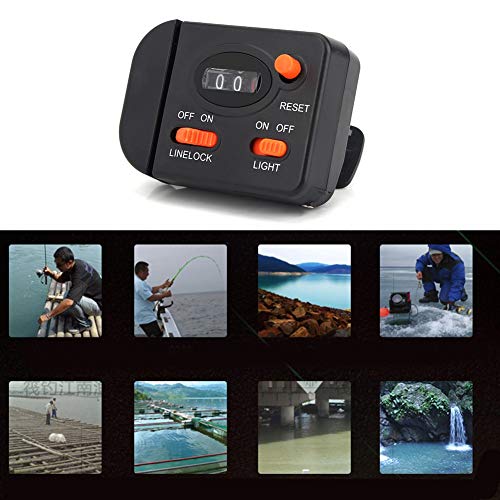 DAUERHAFT Digital Fishing Counter Clip on Rod Fishing Line Fishing Line Meter Counter Material ABS, for Fish Strikes