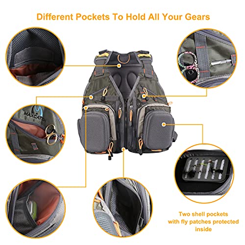 M MAXIMUMCATCH Maxcatch Fly Fishing Vest Pack for Men and Women Adjustable Outdoor Fishing (Vest/Sling Pack/Backpack) - style: Vest With Deluxe Large Pack Sbs