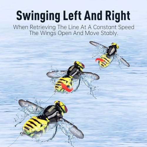 Kingdom Wasp Craw Bait Insect Bionic Floating Fishing Lures Swimbaits Hard Artificial Baits Lure for Freshwater and Saltwater Bass Carp Pike Walleye Fishing ABS Material Carbon Steel Three Book Hook - color: 01, size: 4.2g