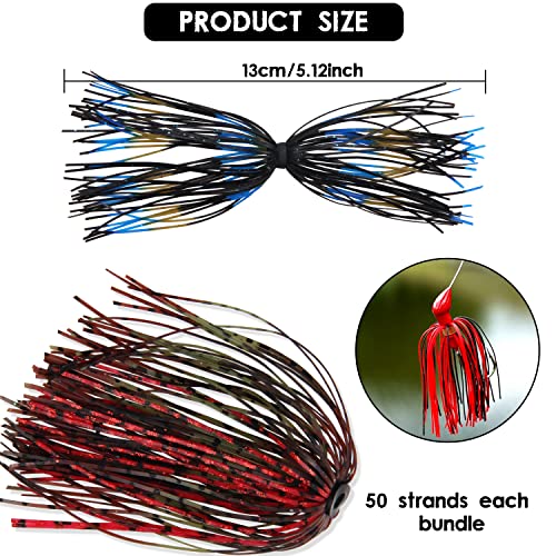 18 Bundles Silicone Jig Skirts, 50 Strands Fishing Lure Skirts Spinnerbait Squid Jig Replacement DIY Lures Kit - color: Type B