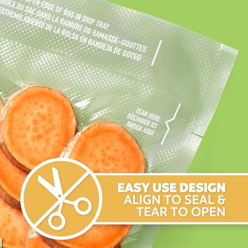 FoodSaver Quart Pre-Cut Vacuum Seal Bags, Easy Use Vacuum Storage Bags, Align to Seal and Tear to Open Vacuum Sealer Storage Bags, 43 Pack - size: Quart (43 Bags)