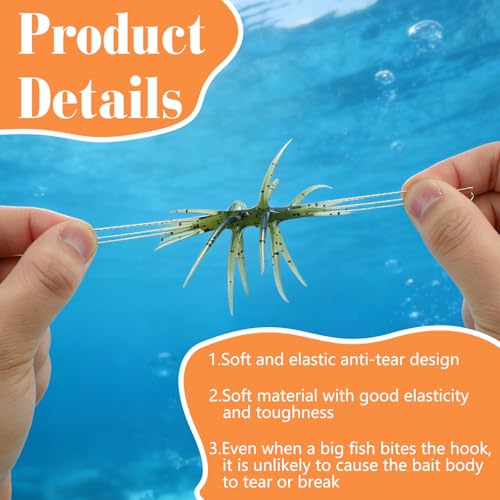 4Pcs Sea Urchin Soft Bait, Realistic Fuzzy Dice Fishing Lure,Floating TPR Swimbait with Reflective Stars, Plastic Baits for Bass Fishing,Drop Shot,Wacky Rig/Neko Rig & Finesse,Slow Sinking