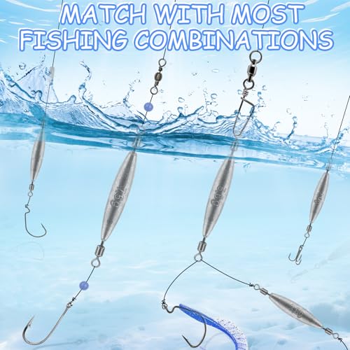10 Pack Fishing Weights Sinkers Inline Trolling Fishing Weights | "Oval Lead Egg Sinkers with Double Barrel Swivels for Saltwater Freshwater Fishing" - size: 1/2oz-10pcs
