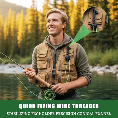 Magnetic Fly Fishing Threader – Easy Tippet Threader Tool for Small Flies, Fly Tying & Rigging Accessory for Anglers, Quick & Precise Line Threading Tool