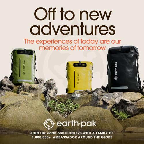 Earth Pak Waterproof Backpack - Heavy Duty Hiking Backpack - Roll-Top Closure Bag - Cushioned Dry Bag Waterproof Phone Case - color: Green, size: 55L