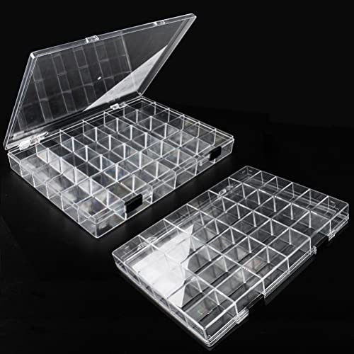 36 Grids Clear Plastic Organizer Box, Craft Storage Container for Beads Organizer, Art DIY, Crafts Jewelry Storage, Fishing Tackles, Rock Collection, 2 Pack - color: 36 Grids-2 Pack