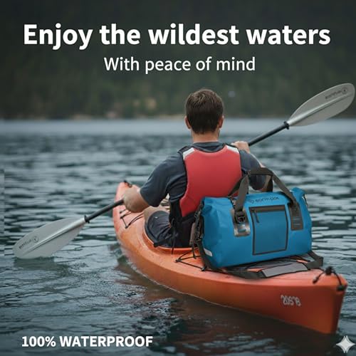 Earth Pak Waterproof Duffel Bag - Heavy Duty Motorcycle Dry Bag with Large Storage Space Perfect for Traveling, Camping, Kayaking, Fishing & Canoeing Bag 50L/70L/90L/120L Sizes - color: Blue, size: 120L