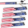 KastKing MeshGuard Rod Socks, Fishing Rod Sleeve, Neoprene Fishing Pole Sleeve, Fishing Rod Covers, Built-in Hanging Loop & Adjustable Lanyard, Fits Casting, Spinning, & Fly Rods - color: Flag 4 Pcs, style: Spinning
