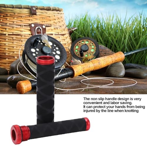 Fishing Knot Puller Tool - Aluminum Alloy Line Tension Dragger with Anti-Slip Handle for Freshwater & Saltwater Fishing - color: Red