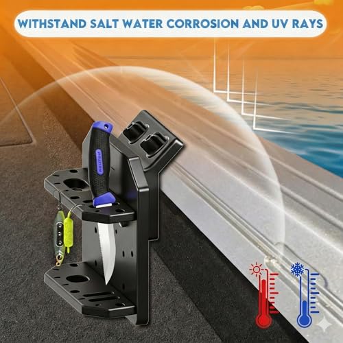 Boat Track System Tool Holder, Knife & Plier Fishing Bait Holder Combo - Compatible for Versatrack/Lund Sport Track - Marine-Grade Storage Solution. - style: 45 Degree Boat Tool Holder