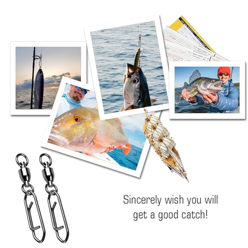 AMYSPORTS High Strength Snap Swivels Stainless Bearing Rolling Fishing Swivel Freshwater Snap Swivels Fishing Clip Steel Black Nickel - size: Size 0+S (45lb) 25 pcs