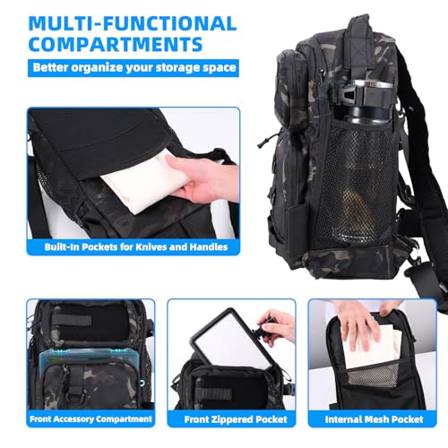 103PCS Fishing Tackle Bag, Fishing Gear for Men Adults, Camouflage Backpack with Rod Holder Tackle Box, Waterproof Sling Fishing Tackle Storage Bags & Wraps, for Fishing, Camping, Hiking