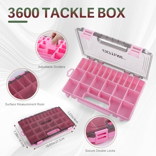 Goture Fishing Tackle Bag with 3 Tackle Boxes, Soft Side 600D Water-Resistant Cross Body Sling Fishing Bag, Small Saltwater Gear Storage Tactical Bags, Gifts for Men/Women (14.96"x9.06"x7.48") - color: A:Pink with 3 Tackle Boxes, size: X-Small