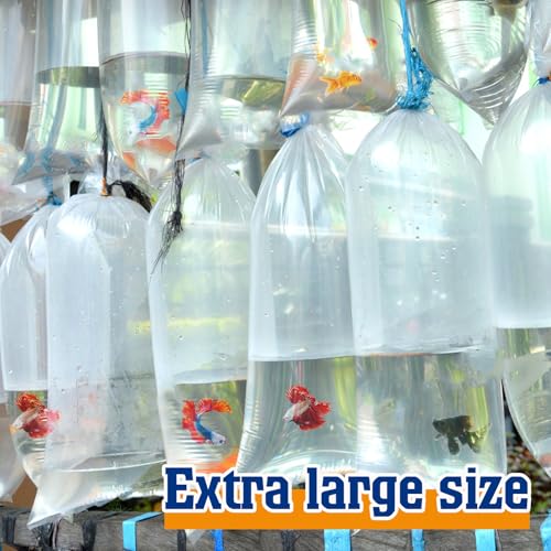 8 Pcs Clear Plastic Real Fish Transport Bags Large Leak-proof 20" x 48" 4 Mil Shipping Bags for Live Koi Fish Heavy Duty Container for Storing and Transporting