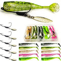 Soft Fishing Lures Shad Minnow Swimbaits, Pre-Rigged Jig Heads Paddle Tail Swim Baits for Bass, Trout, Walleye, Crappie, Sinking Jigs Bait for Saltwater Freshwater, Fishing Gifts for Men - color: B3-15pcs-3.5"-3/16oz