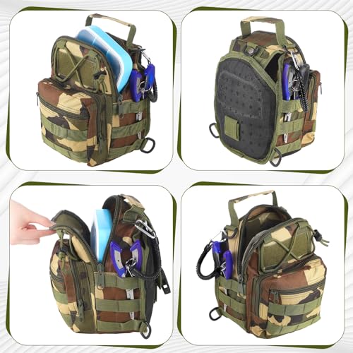 Sosation 134 Pcs Fishing Tool Fishing Tackle Box Kit and Equipment for Adults Beginner Gift, Hook Remover, Pliers Kit, Backpack Tackle Container Lures, Lip Gripper, Weigh Scale - color: Jungle Camouflage