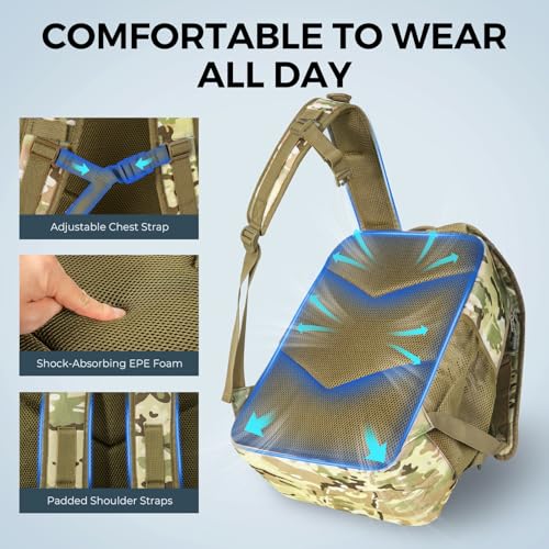 KastKing KarryAll KastMate Fishing Tackle Backpack,Water-Resistant Tackle Bag With 2 Rod Holders,Fishing Gear and Equipment With Large Gear Storage,Khaki Camo - color: D: Khaki Camo