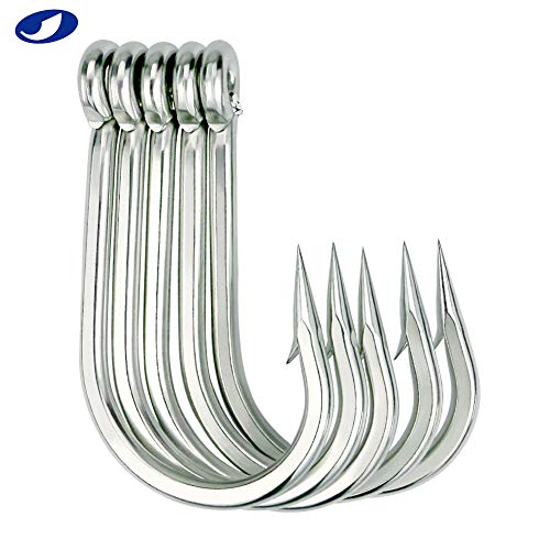 OCEAN CAT Classic Fishing Hook Stainless Steel Barbed Offset Point Octopus Circle Fishing Hooks Trolling Hooks Fishing Tackle for Saltwater and Freshwater Fishing - size: 9/0