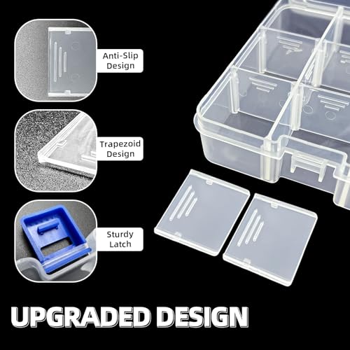 DUOFIRE Plastic Organizer Container Storage Box Adjustable Divider Removable Grid Compartment for Jewelry Beads Earring Tool Fishing Hook Small Accessories(18 grids, White X 3) - color: White, size: 18Grid-3pcs