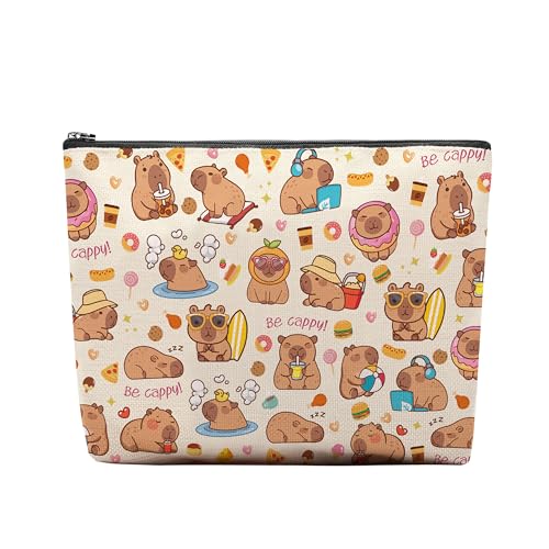 Capybara Makeup Bag, Capybara Gifts For Women, Capybaras Makeup Pouch, Travel Toiletry Bag With Zipper, Birthday Gifts For Mom Sister, Travel Toiletry Bag - color: Capybara