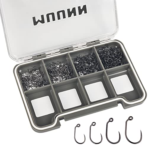 400Pcs Fly Tying Hooks Assortment, Barbless Fishing Hook Trout, Wide-GARP Jig Fly Fishing Hooks 12#14#16#18# with Box