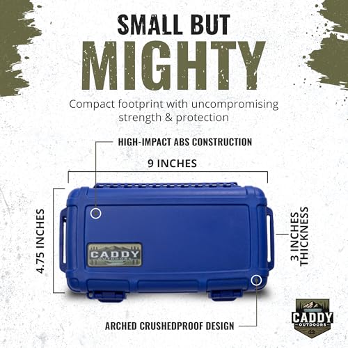 Waterproof Storage Case 1.2 L Capacity – Heavy-Duty Gear Box with Foam, Carabiner & Lanyard – Crushproof, Airtight Outdoor Container for Camping, Hiking, Fishing - color: Navy Blue