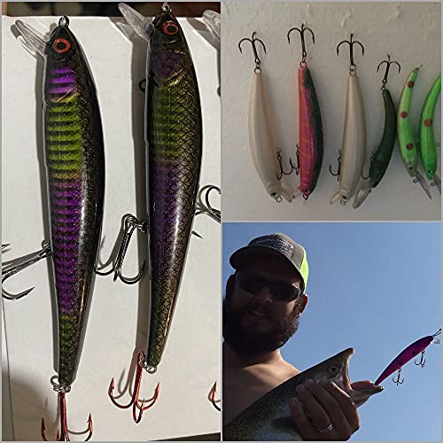 10 Blank Unpainted Minnow Crankbait Topwater Lipless Jerkbait Fishing Lures V3 - color: UPM509