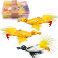 Topwater Duck Fishing Lures, Realistic Baby Duckling Baits Floating Artificial Hard Swimbaits for Bass Pike Musky Catfish Freshwater Saltwater Fishing - color: 3 Pcs-Yellow, Green