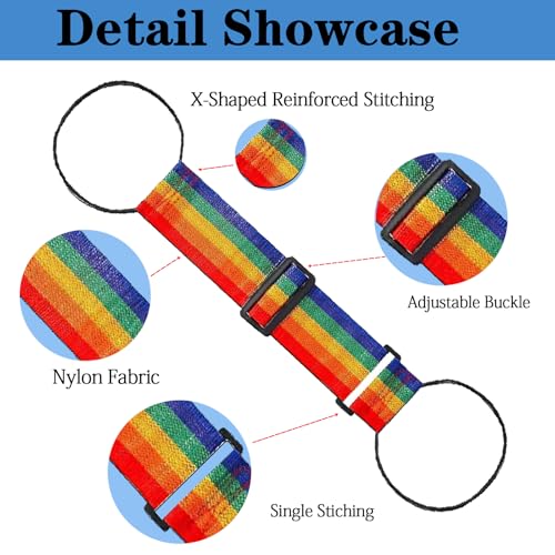 6PCS Multi Use Strong Adjustable Luggage Connector Straps, Add a Bag Easy to Travel Suitcase Elastic Strap Belt for Secure Stacking, Hands-Free Travel & Bag Attachment (Rainbow) - color: 6colorful
