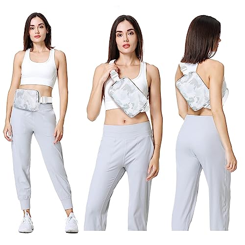 VOROLO Fanny Pack For Women And Men Crossbody Bag Belt Bag Camo White | Adjustable Strap Graduation Gifts Lightweight Travel Running - color: Camo White