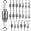 Seenelling 20 Pcs Brass Fishing Sinker Swivel Fishing Weights Saltwater Bullet Sinkers Drop Shot Weight Egg Sinkers with Swivel Rolling Removable Freshwater - size: 2/5 oz