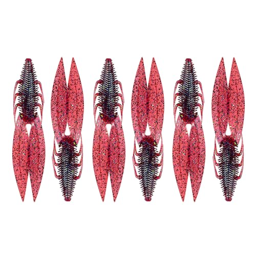 6th Sense – Bodega – Soft Plastic Creature Bait – Bass Fishing – Twin Ridge Tail Action – Multiple Sizes – Made in the USA - color: Blood Apple, size: 4.8in (6/pk)