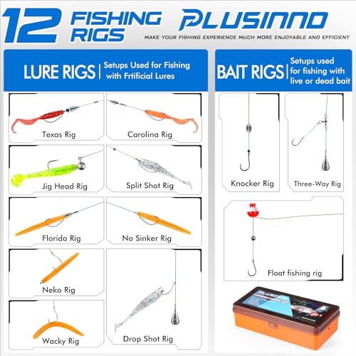 PLUSINNO 353/404 PCS Fishing Lures, Upgrade Fishing Tackle Box with Tackle Included, Crankbaits, Hooks, Weights, Other Accessories, Fishing Lure Bait Gear Equipment Kit Gift for Men Freshwater Bass - color: 353 Pcs Fishing Tackle Kit