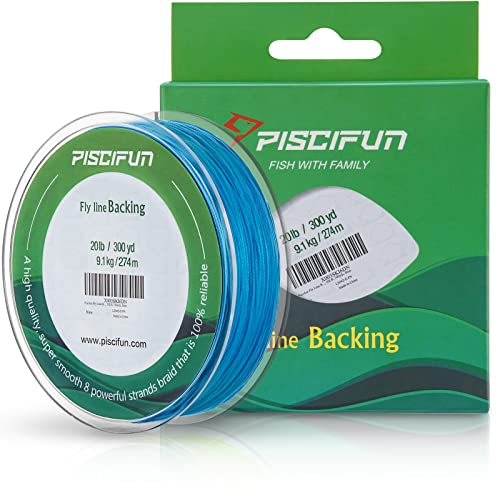 Piscifun Fly Line Backing, Braided Fly Backing Line - color: Blue, size: 20lb/300yd